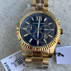 (SOLD)  Michael Kors men’s Lexington gold tone stainless steel watch, MSRP $275.